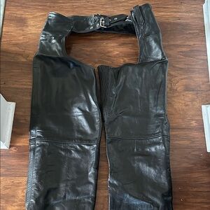 Men's Black Leather Chaps